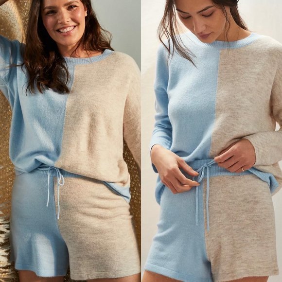NWT Saturday/Sunday Lea Colorblocked Knit Lounge Set Anthropologie - Picture 1 of 15